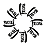 Ambigrama: "real-fake". Autor: Basile Morin (Wikimedia Commons)