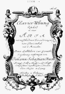 Portada de la primera edición de las Variaciones Goldberg, publicada en Núremberg en 1742